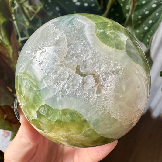 Druzy Fluorite with Quartz Sphere No 71