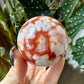 Carnelian with Flower Agate Sphere No 83