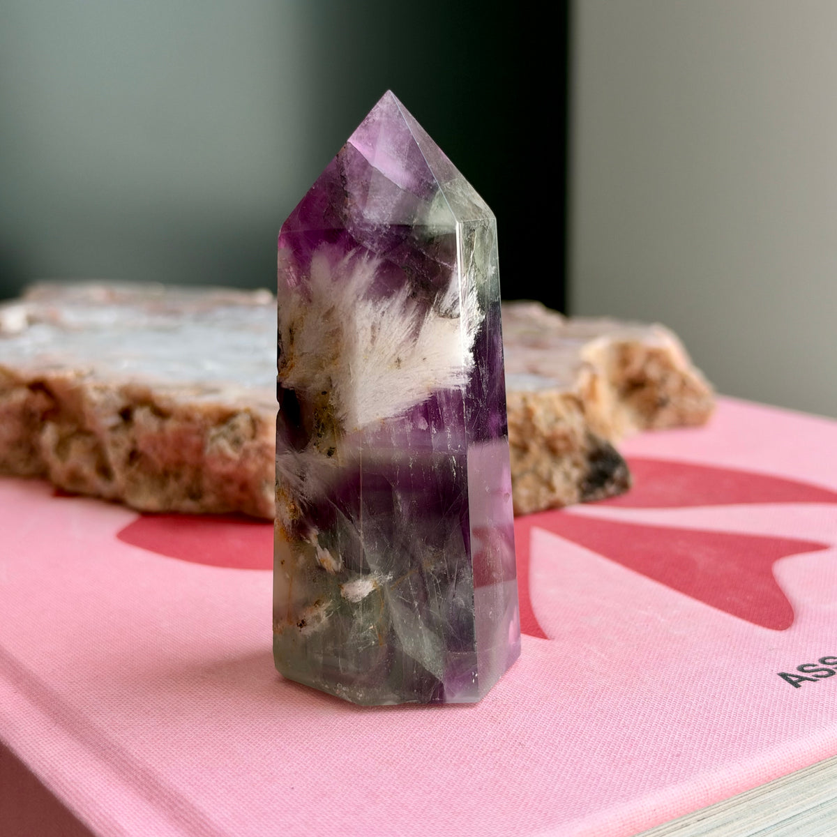 Snowflake Rainbow Fluorite Tower No 322
