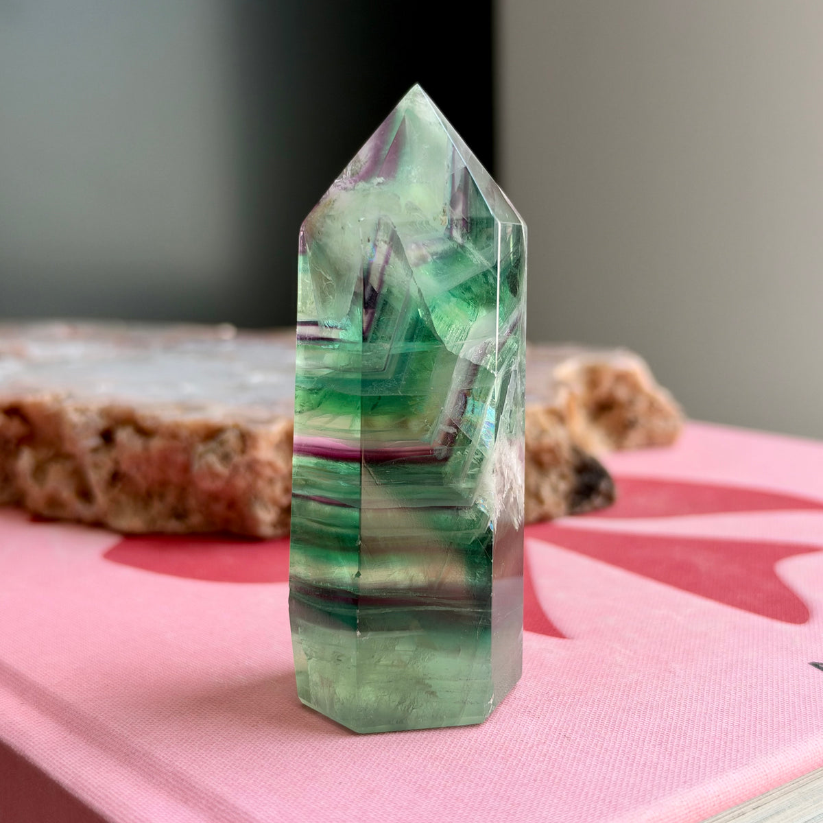 Snowflake Rainbow Fluorite Tower No 321
