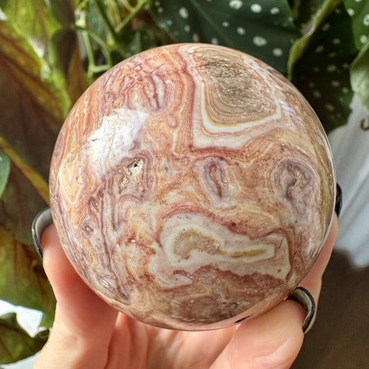 Pink Crazy Lace Agate Sphere No 464