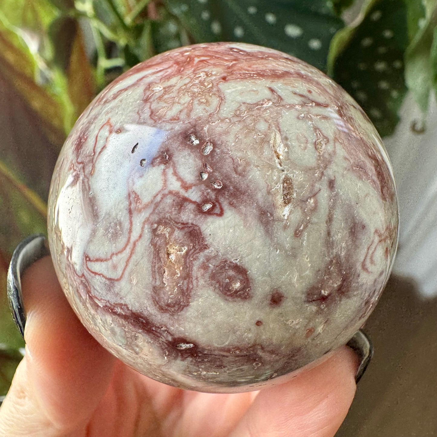 Pink Crazy Lace Agate Sphere No 461