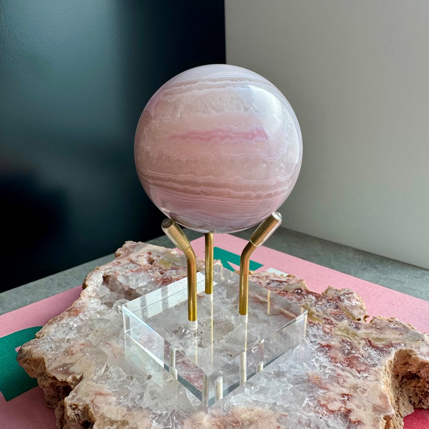 Pink Jelly Agate Sphere No 3