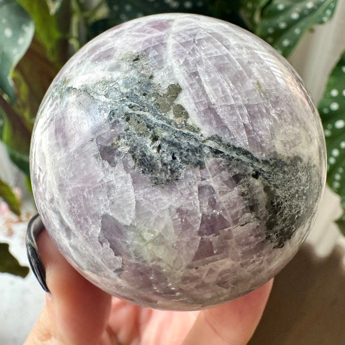 Kunzite with Pyrite Sphere No 448