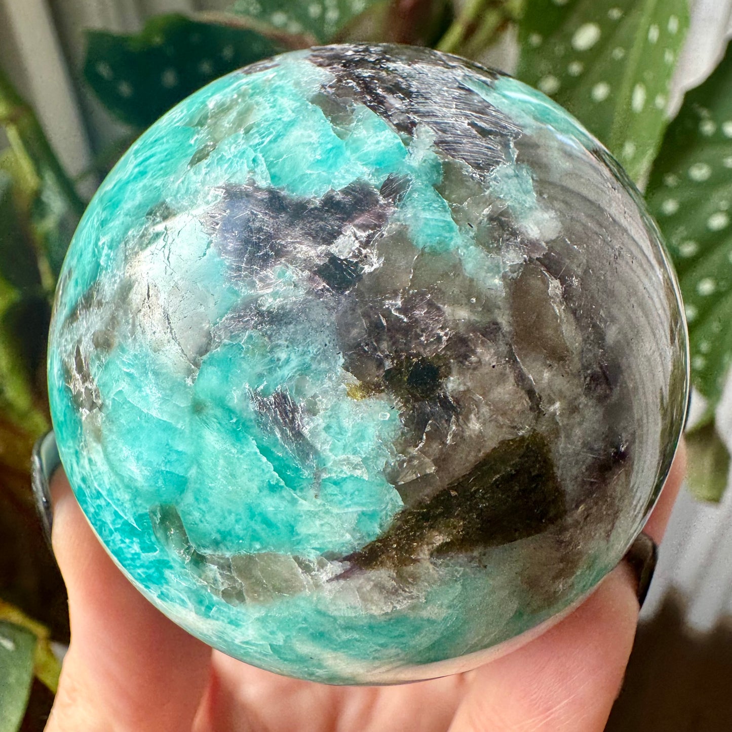 Amazonite, Lepidolite & Smokey Quartz Sphere No 208