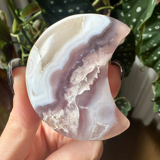 Flower Agate Moon No 34