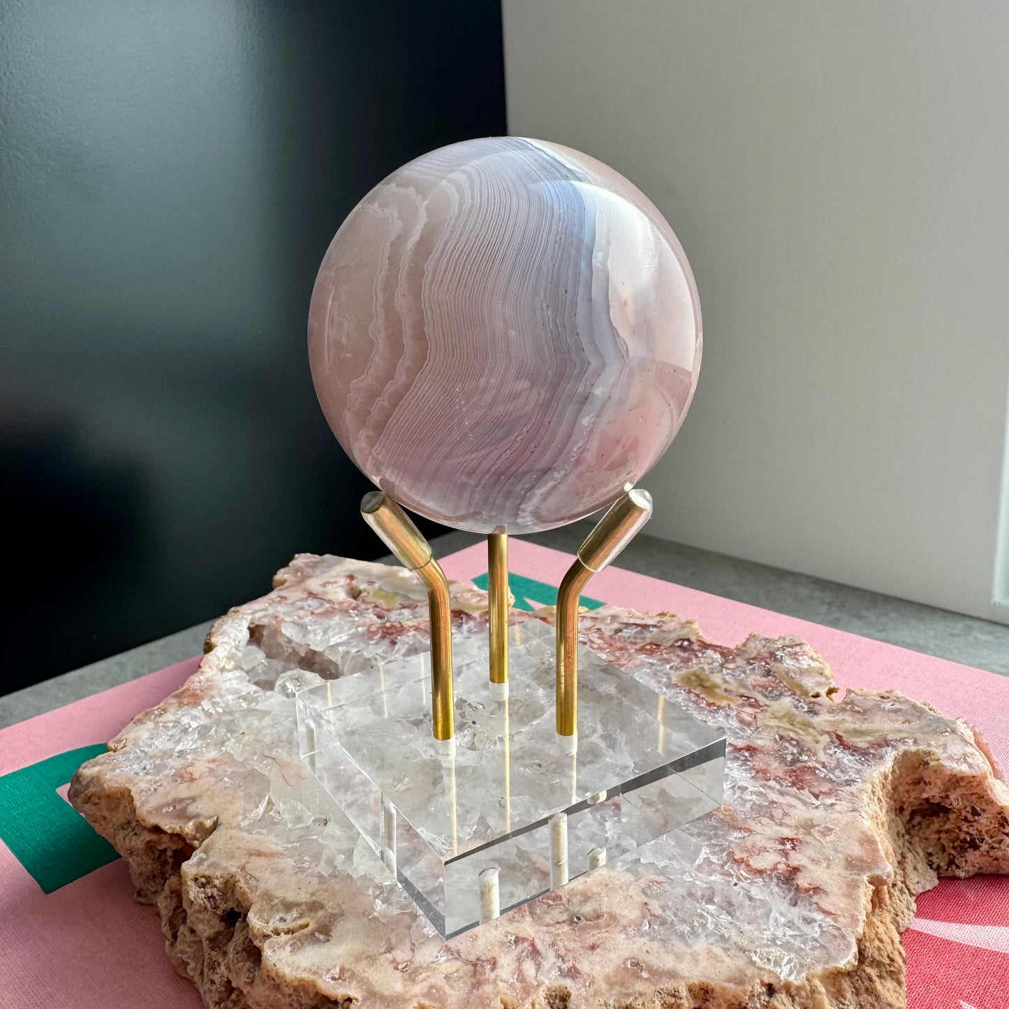 Pink Jelly Agate Sphere No 3