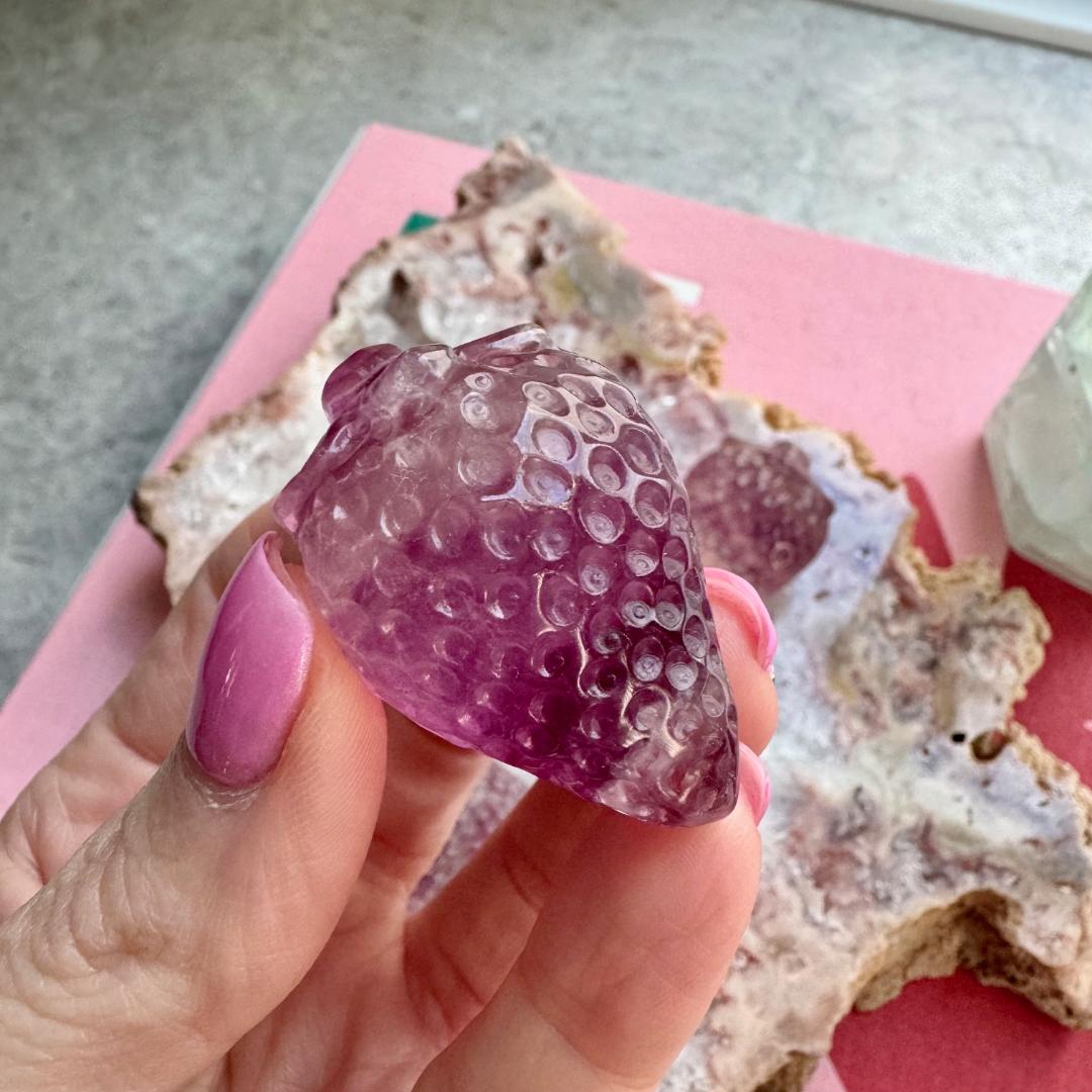 Fluorite Carved Strawberries