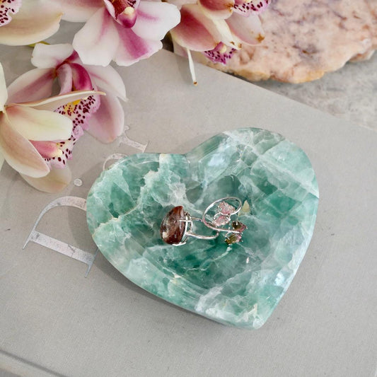 Green Fluorite Heart Bowls - Medium