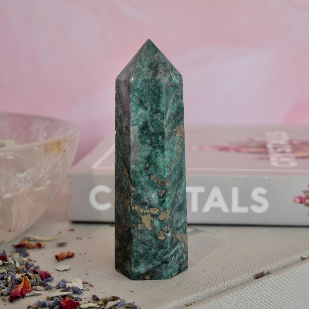 Jade with Pyrite Tower No 17