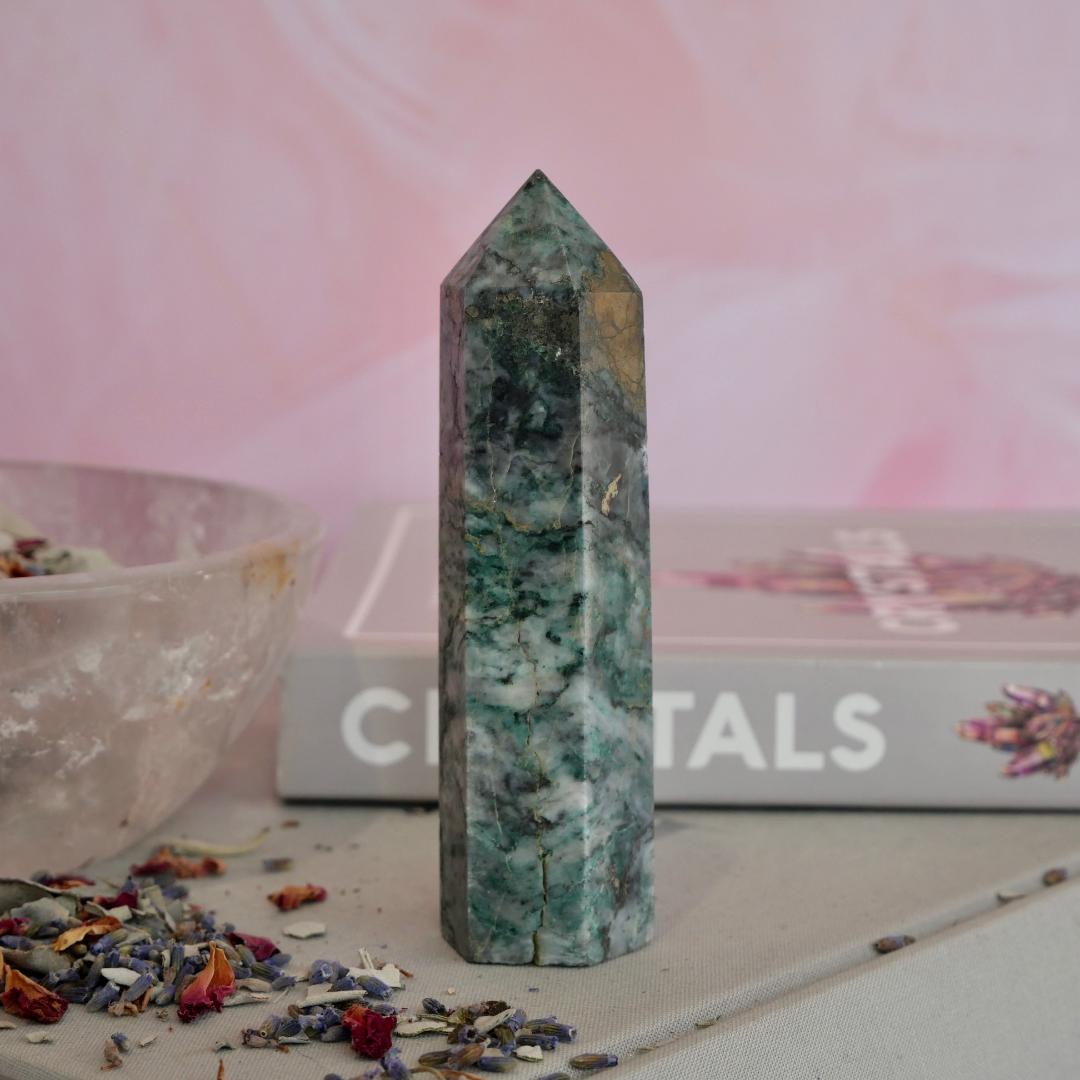 Jade with Pyrite Tower No 18