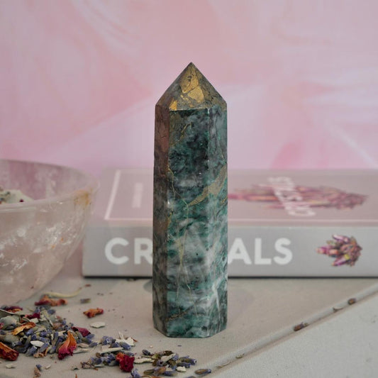 Jade with Pyrite Tower No 18