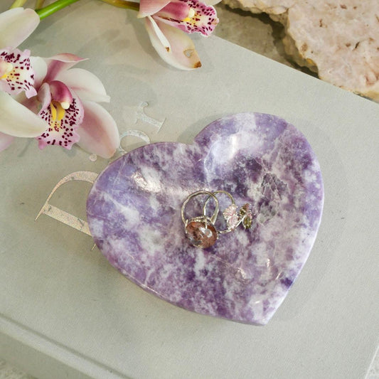 Lepidolite Heart Bowls - Medium