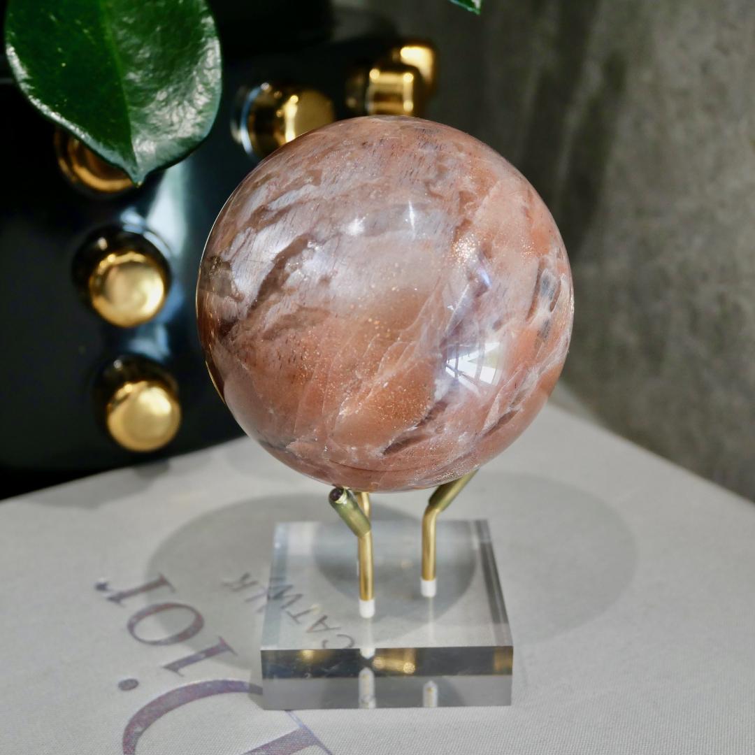 Moonstone with Sunstone Sphere No 160