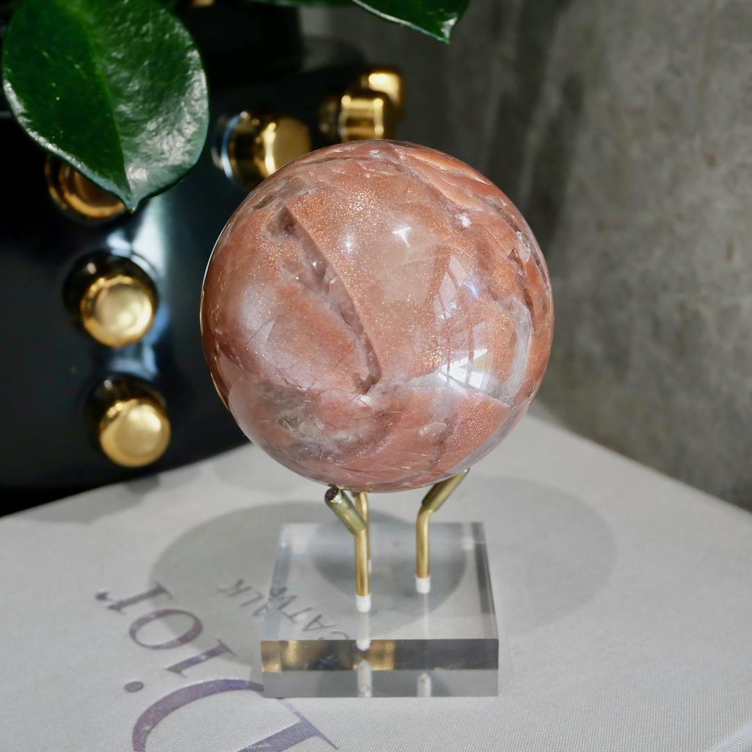 Moonstone with Sunstone Sphere No 160