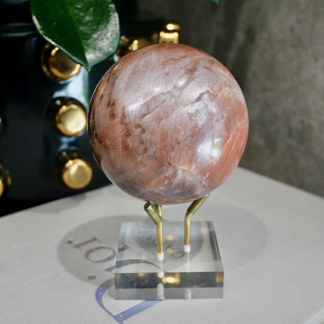 Moonstone with Sunstone Sphere No 160