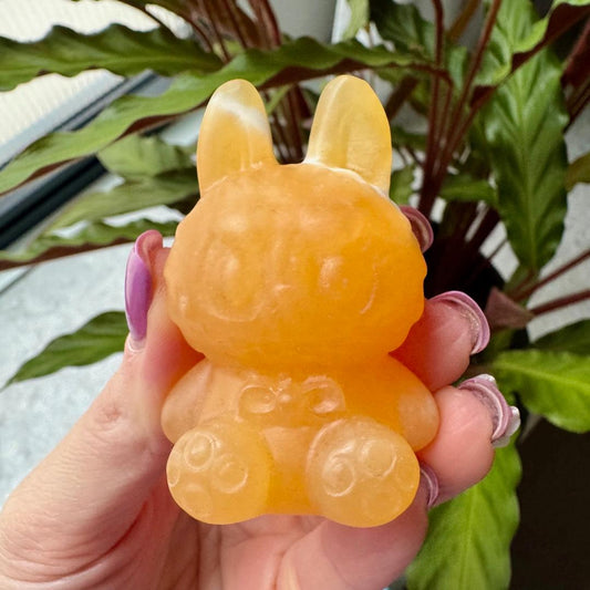 Orange Calcite SItting Labubu