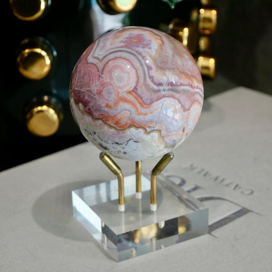 Pink Mexican Lace Agate Sphere No 163