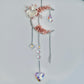 Pink Opal Silver Moon Suncatcher