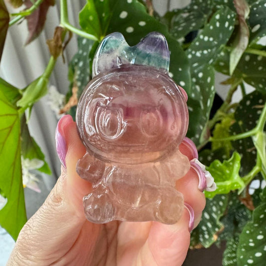 Rainbow Fluorite Sitting Labubu No2