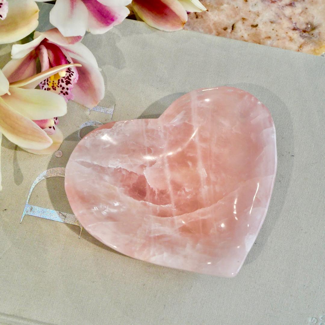 Rose Quartz Heart Bowls