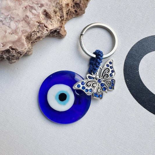 Evil Eye with Butterfly Key Charm