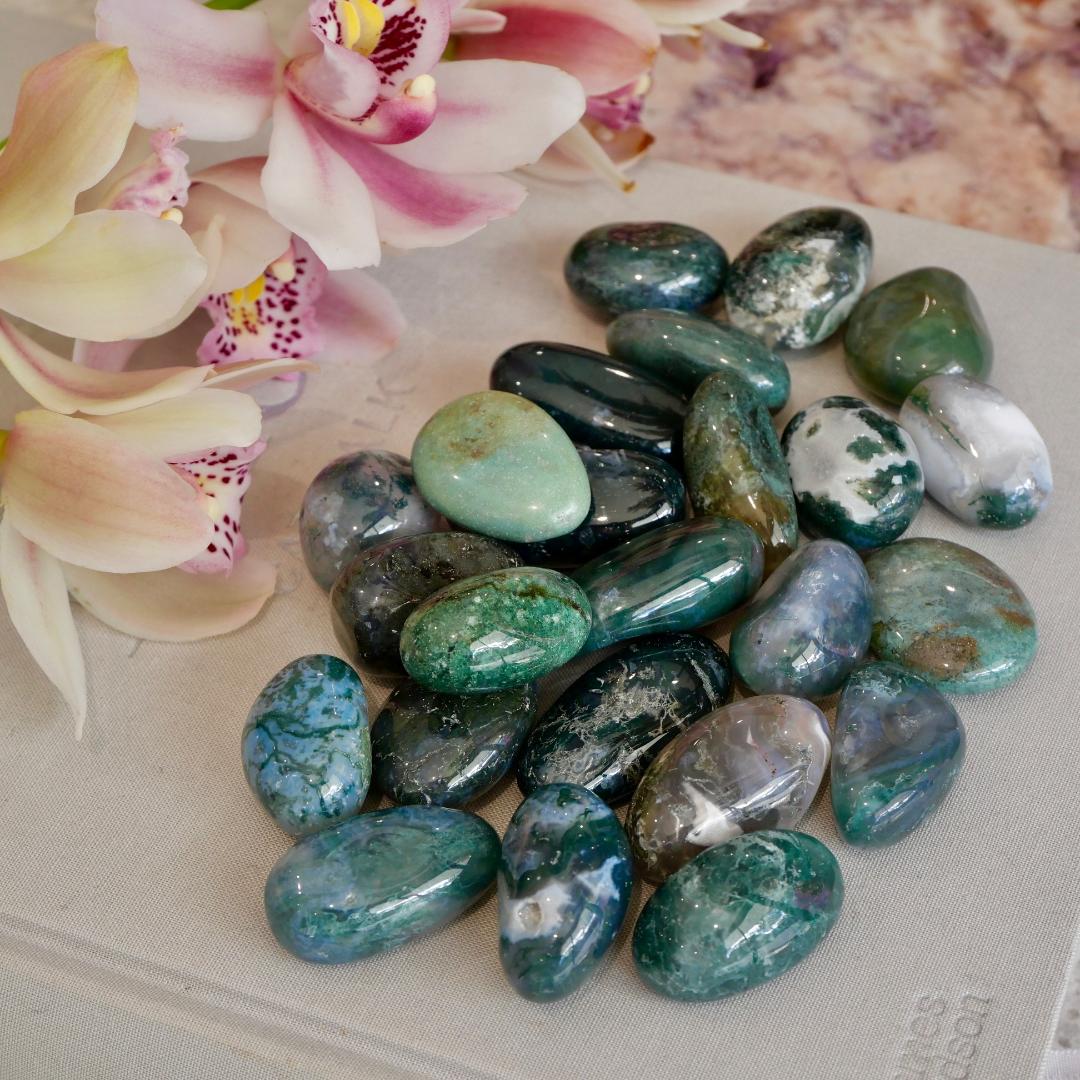 Moss Agate Tumbles