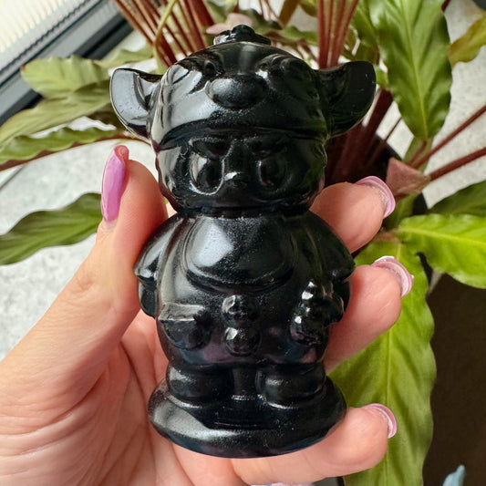 Obsidian Labubu with Stitch Hat