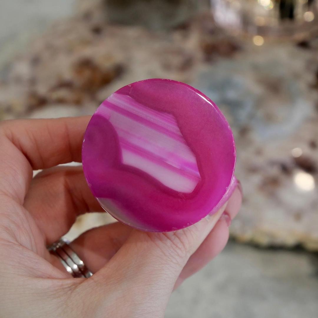 Pink Agate Mobile Pop Sockets