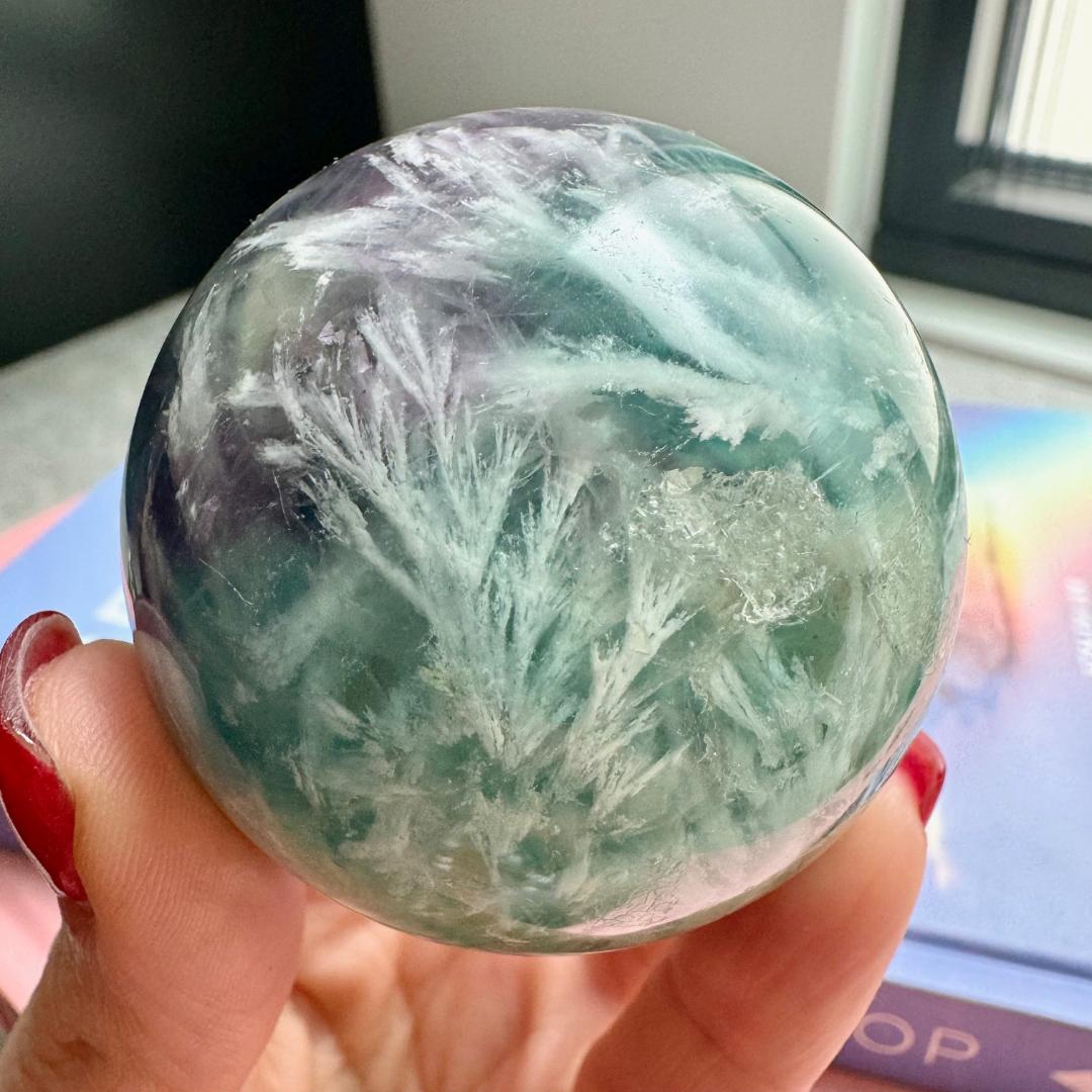 Snowflake Fluorite Sphere No 170