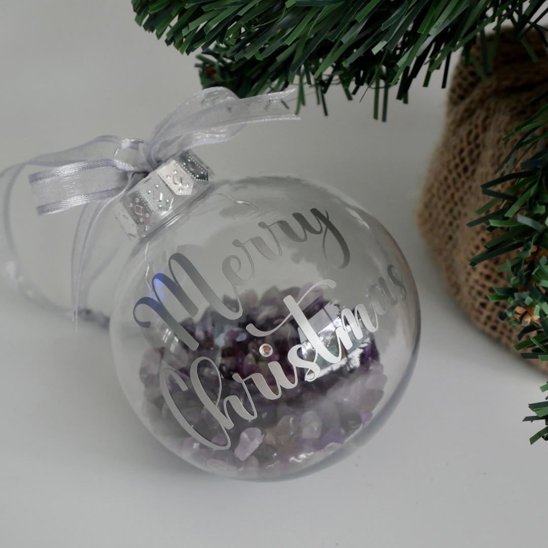 Amethyst Christmas Bauble Decoration