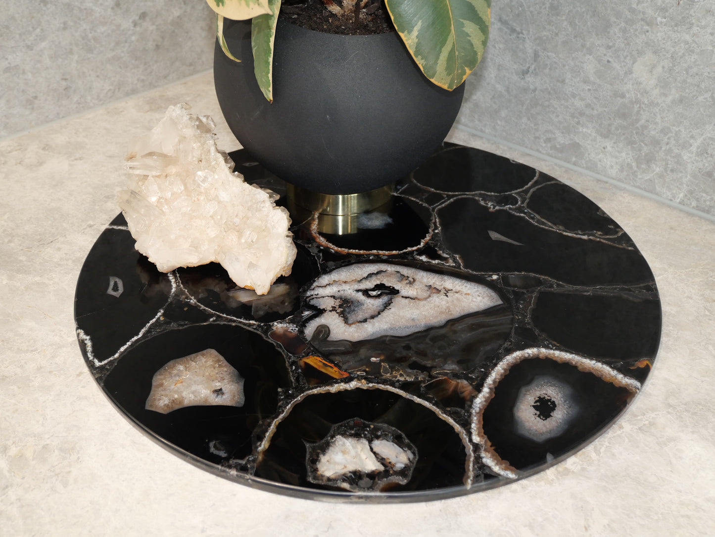 Black Agate Round 450mm Platter