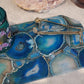 Blue Agate Rectangle Platter with angled edges