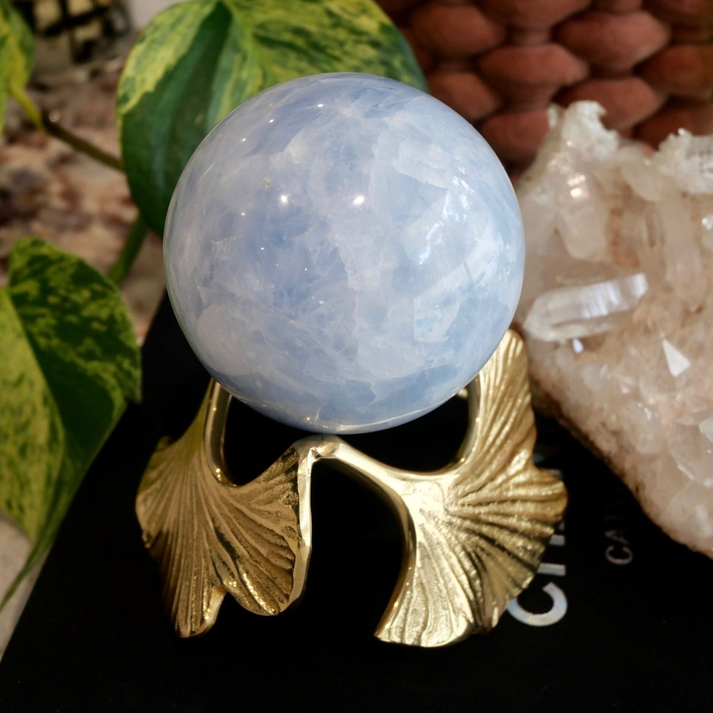 Blue Calcite Sphere 79mm No 27