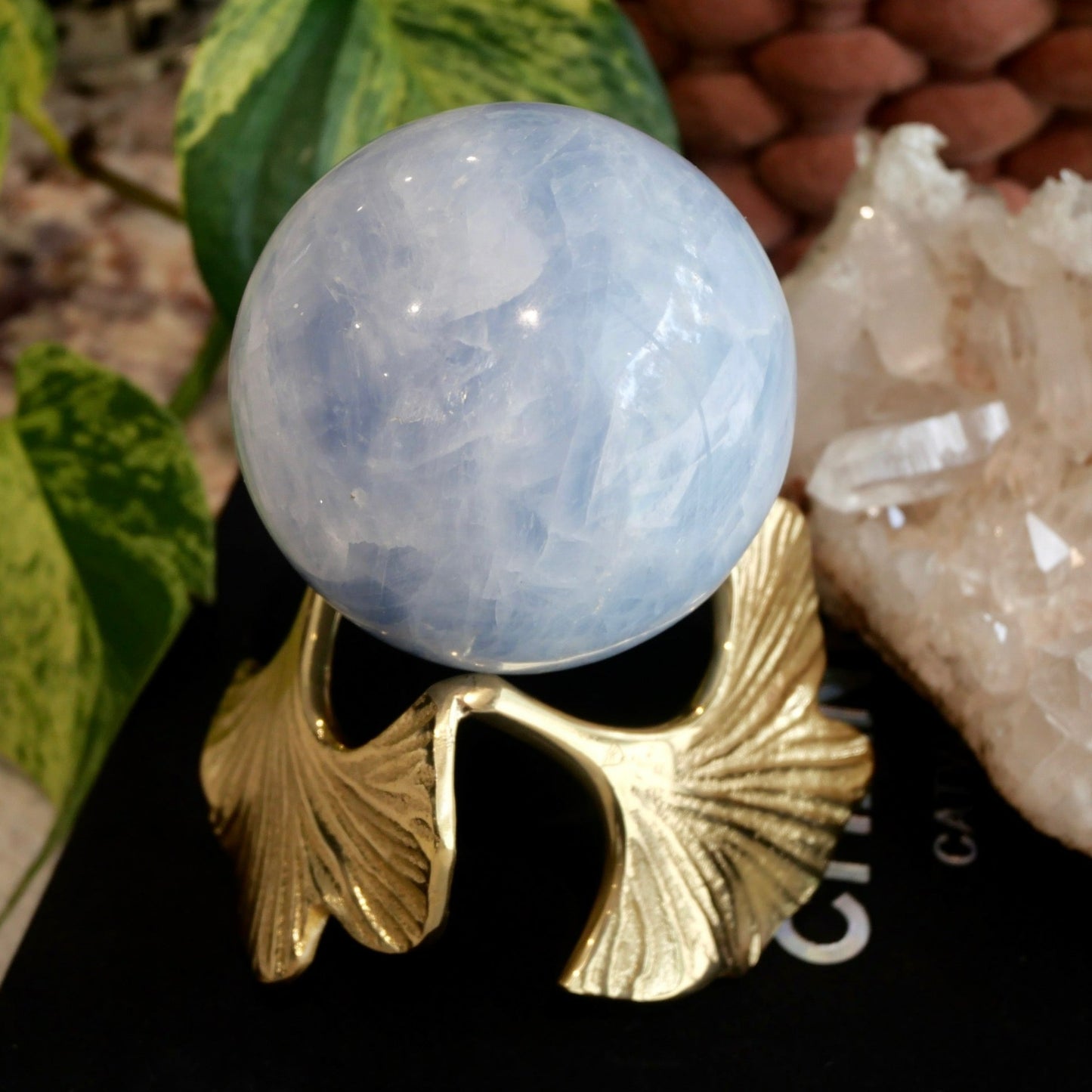 Blue Calcite Sphere 79mm No 27