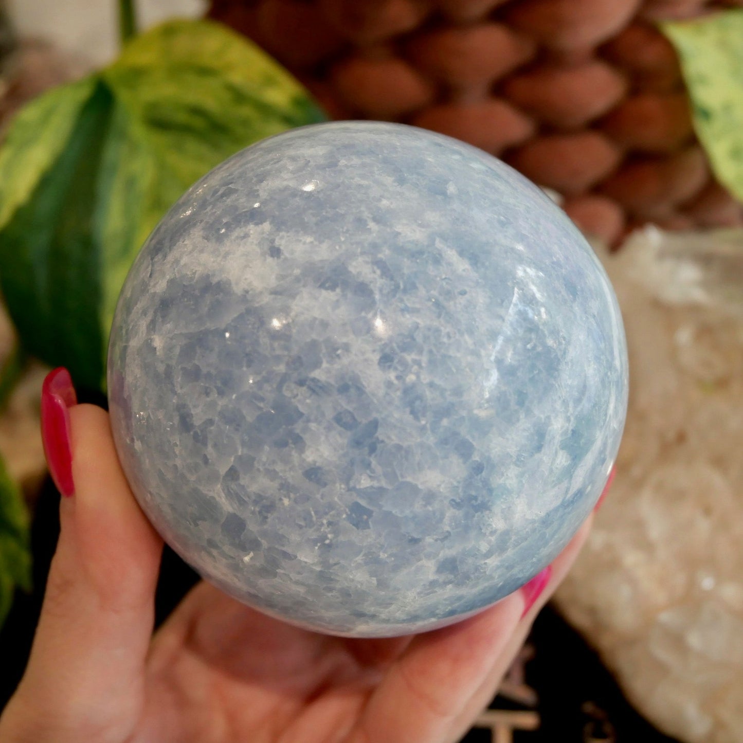 Blue Calcite Sphere 80mm No 28