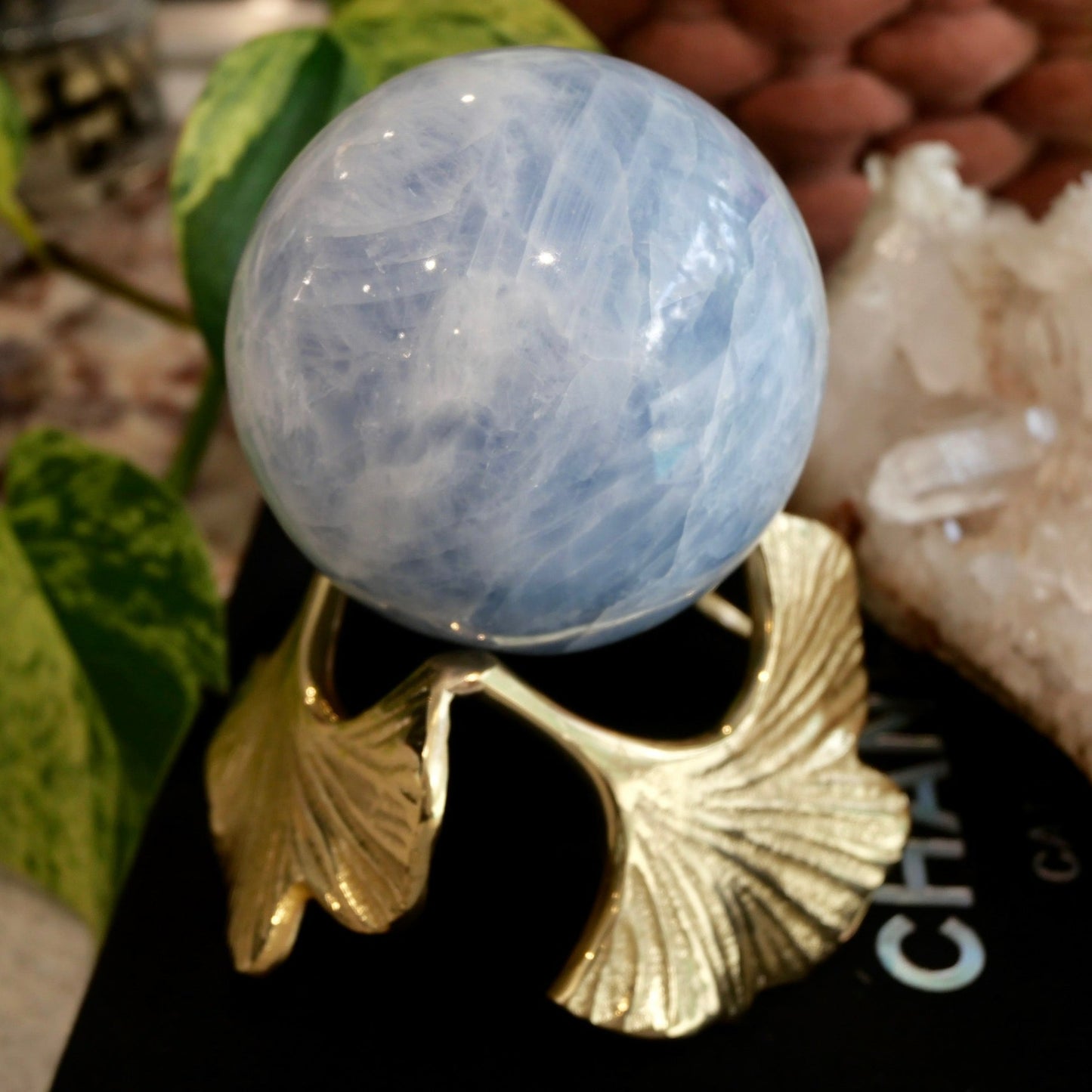 Blue Calcite Sphere 81mm No 29