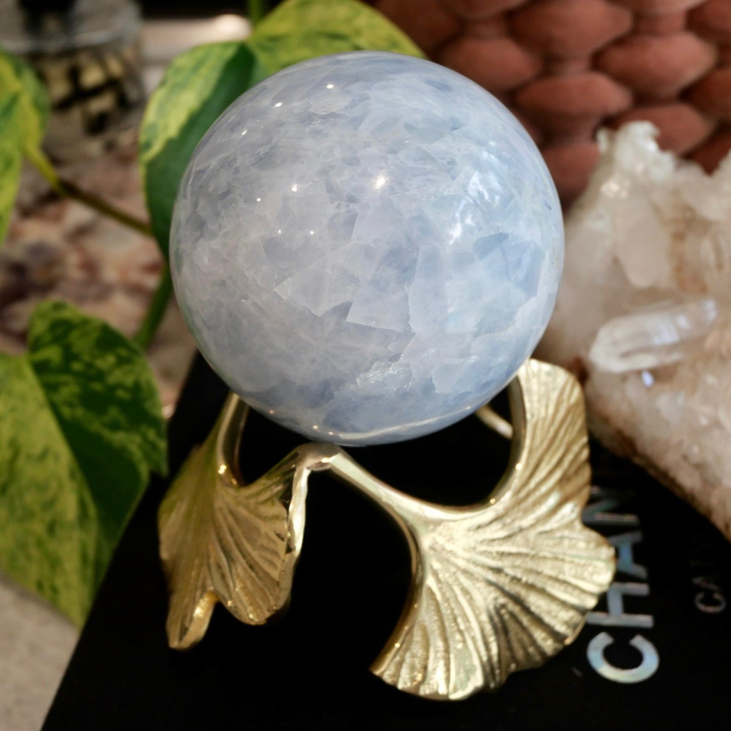 Blue Calcite Sphere 81mm No 29