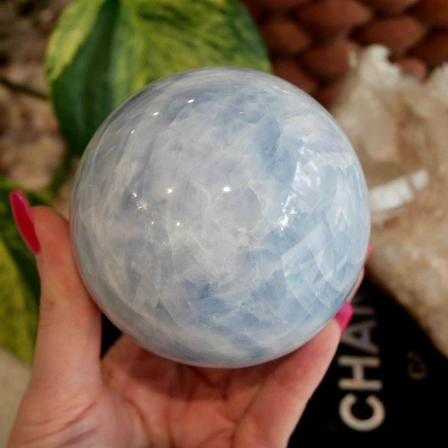 Blue Calcite Sphere 81mm No 29