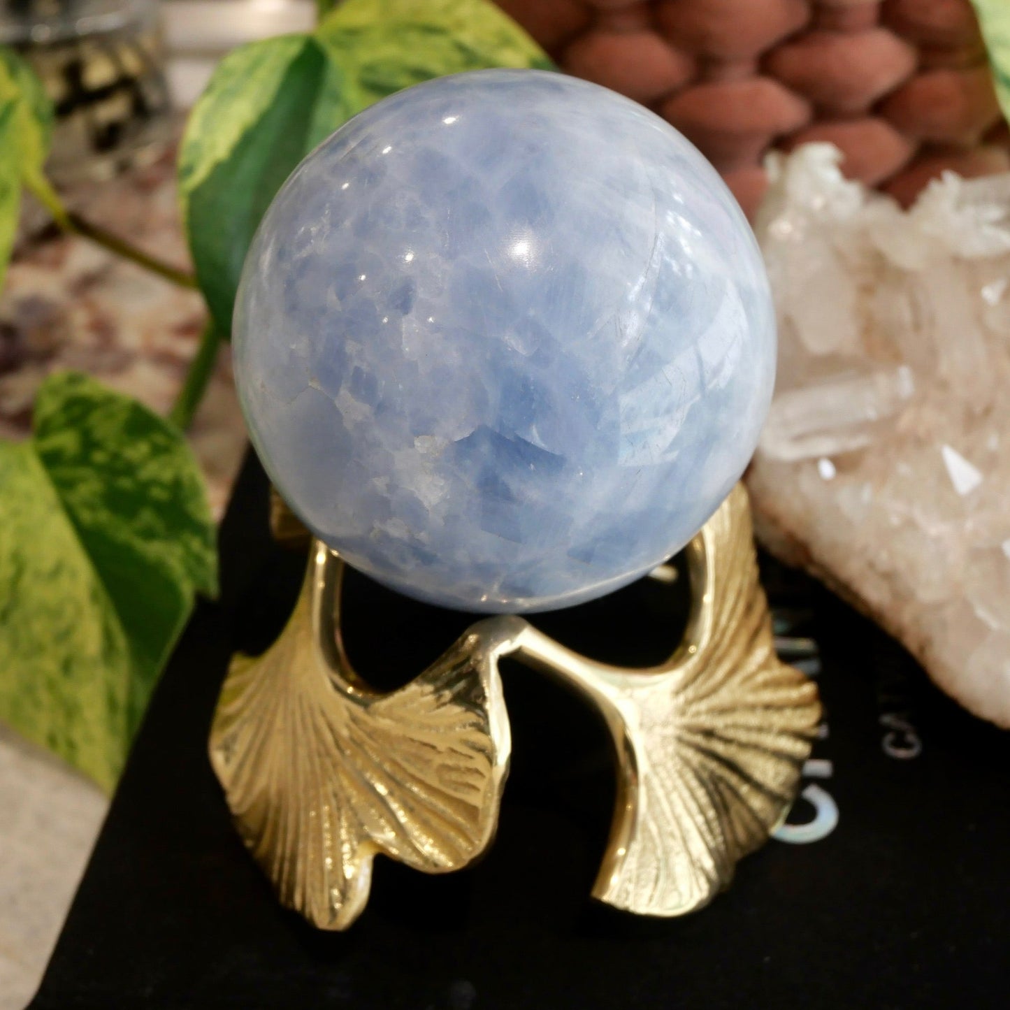 Blue Calcite Sphere 85mm No 30