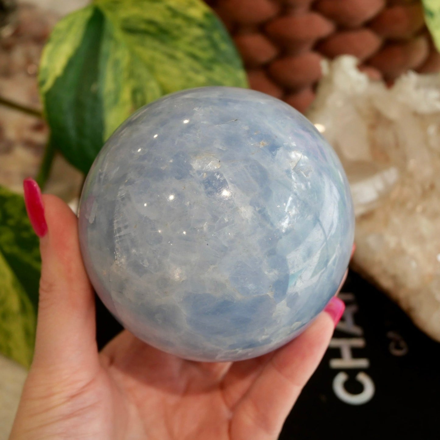 Blue Calcite Sphere 85mm No 30