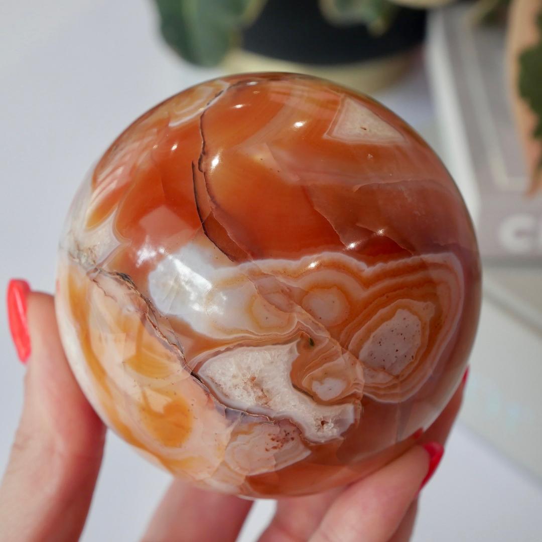 Carnelian Sphere with Quartz No 233