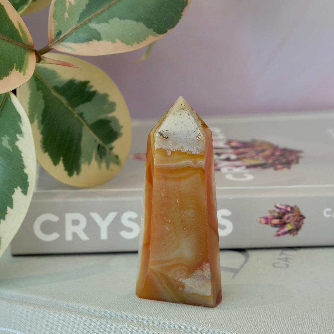 Carnelian Tower with Clear Quartz No 441