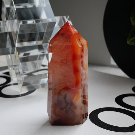 Carnelian Tower with Quartz No 105