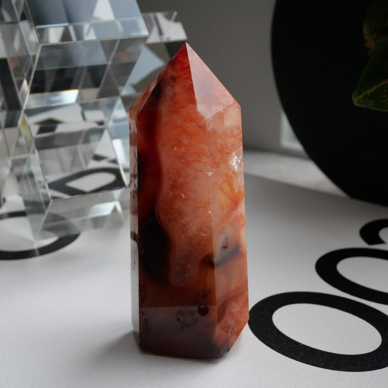 Carnelian Tower with Quartz No 105