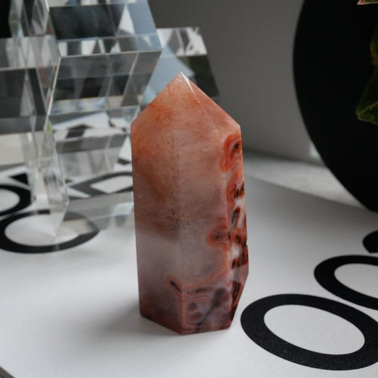 Carnelian Tower with Quartz No 106