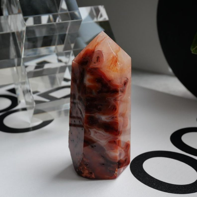 Carnelian Tower with Quartz No 106