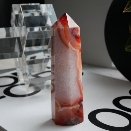 Carnelian Tower with Quartz No 107