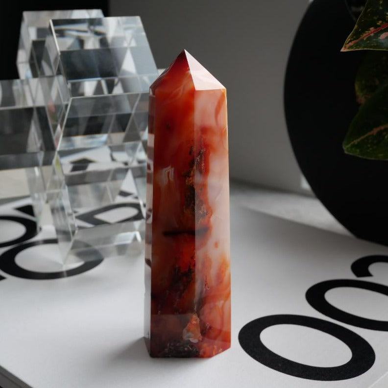 Carnelian Tower with Quartz No 107