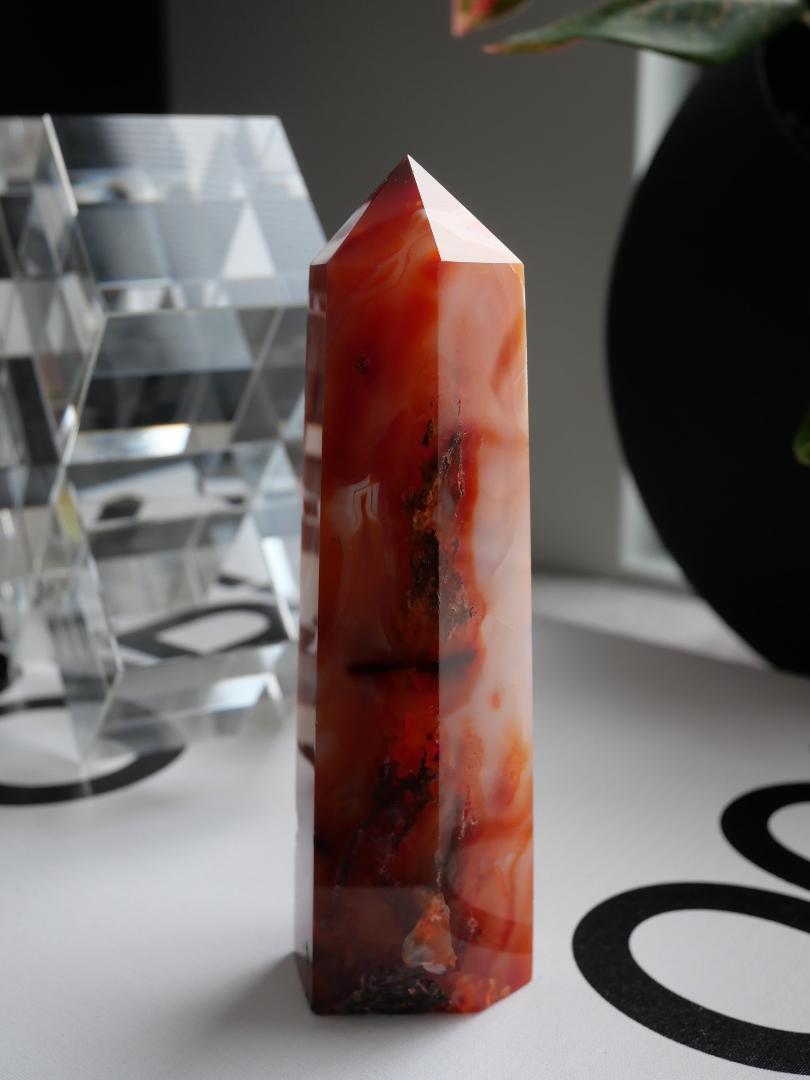 Carnelian Tower with Quartz No 107